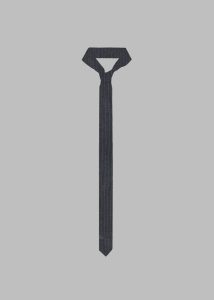 The Frankie Shop Multi Men Kaden Wool Tie - Dark Grey/White Pinstripe Ties - Image 2
