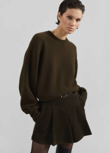 The Frankie Shop Oreni Corduroy Skort - Khaki Bottoms Green Women - Image 2