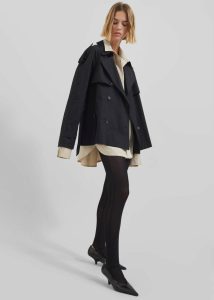 The Frankie Shop Outerwear Black Arlington Short Trench - Black Women - Image 2