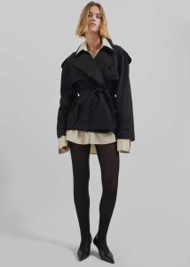 The Frankie Shop Outerwear Black Arlington Short Trench - Black Women - Image 3
