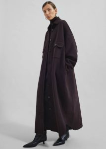 The Frankie Shop Outerwear Dallas Wool Overcoat - Dark Plum Women Purple - Image 2