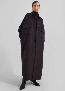 The Frankie Shop Outerwear Dallas Wool Overcoat - Dark Plum Women Purple