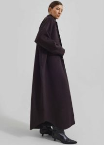 The Frankie Shop Outerwear Dallas Wool Overcoat - Dark Plum Women Purple - Image 5
