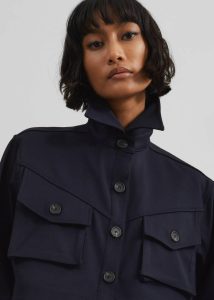 The Frankie Shop Outerwear Kiora Cropped Jacket - Navy Women Blue - Image 5
