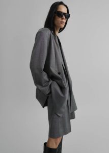 The Frankie Shop Outerwear Newark Double Breasted Blazer - Grey Melange Women Grey - Image 3