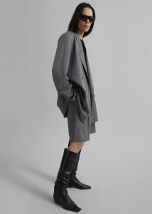 The Frankie Shop Outerwear Newark Double Breasted Blazer - Grey Melange Women Grey - Image 4