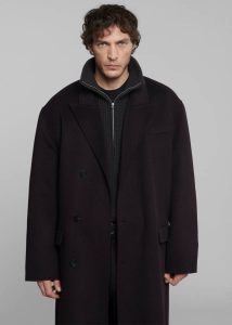 The Frankie Shop Outerwear Purple Men Paxton Wool Coat - Dark Plum - Image 2