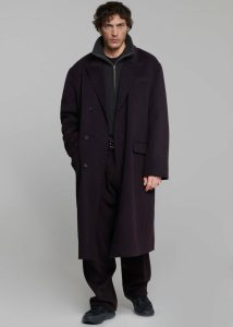 The Frankie Shop Outerwear Purple Men Paxton Wool Coat - Dark Plum
