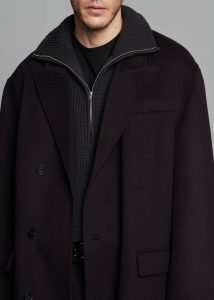 The Frankie Shop Outerwear Purple Men Paxton Wool Coat - Dark Plum - Image 3