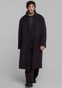The Frankie Shop Outerwear Purple Men Paxton Wool Coat - Dark Plum - Image 5