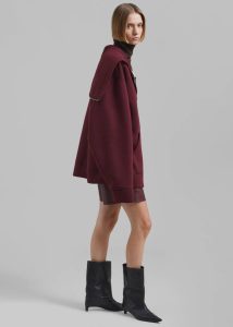 The Frankie Shop Outerwear Red Women Denton Oversized Hoodie - Burgundy