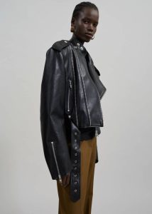 The Frankie Shop Outerwear Teagan Boxy Faux Leather Jacket - Black Women Black - Image 2