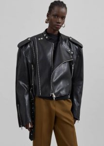 The Frankie Shop Outerwear Teagan Boxy Faux Leather Jacket - Black Women Black