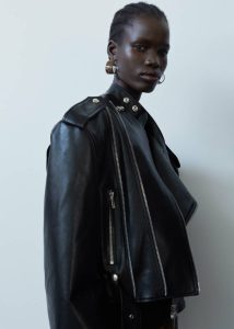 The Frankie Shop Outerwear Teagan Boxy Faux Leather Jacket - Black Women Black - Image 3