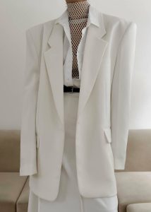 The Frankie Shop Outerwear White Billie Oversized Blazer - Cream Women - Image 2