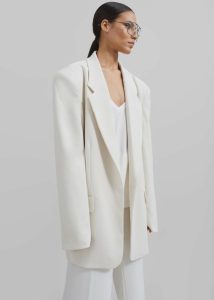 The Frankie Shop Outerwear White Billie Oversized Blazer - Cream Women - Image 5