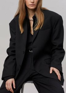 The Frankie Shop Outerwear Women Black Gelso Oversized Blazer - Black - Image 2