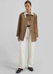 The Frankie Shop Outerwear Women Brown Ryker Boxy Jacket - Brown - Image 5