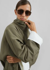 The Frankie Shop Outerwear Women Green Alberta Short Trench - Khaki - Image 3