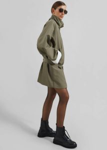 The Frankie Shop Outerwear Women Green Alberta Short Trench - Khaki - Image 5