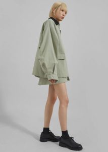 The Frankie Shop Outerwear Women Green Malia Utility Jacket - Khaki - Image 3
