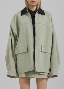 The Frankie Shop Outerwear Women Green Malia Utility Jacket - Khaki - Image 5