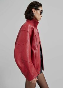 The Frankie Shop Outerwear Zion Bomber Jacket - Red Red Women