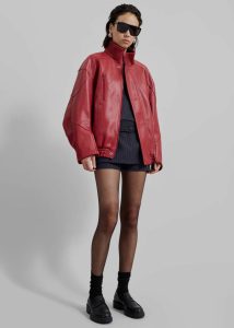 The Frankie Shop Outerwear Zion Bomber Jacket - Red Red Women - Image 4