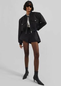 The Frankie Shop Pomona Crop Bomber Jacket - Black Women Outerwear Black - Image 2