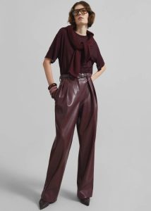 The Frankie Shop Red Bottoms Helsinki Faux Leather Pants - Burgundy Women - Image 2