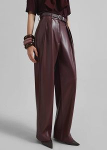 The Frankie Shop Red Bottoms Helsinki Faux Leather Pants - Burgundy Women