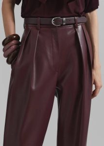 The Frankie Shop Red Bottoms Helsinki Faux Leather Pants - Burgundy Women - Image 4