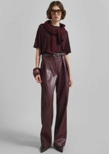 The Frankie Shop Red Bottoms Helsinki Faux Leather Pants - Burgundy Women - Image 5