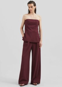 The Frankie Shop Red Women Bottoms Abbie Trousers - Burgundy - Image 5