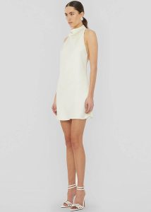 The Frankie Shop Rotate Satin Halterneck Dress - Egret Dresses White Women - Image 2