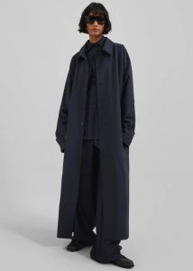 The Frankie Shop Shay Trench Coat - Dark Navy Women Outerwear Blue