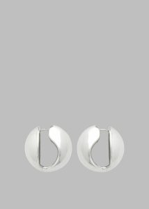 The Frankie Shop Silver Coperni Creole Logo Earrings - Silver Jewelry Women - Image 2