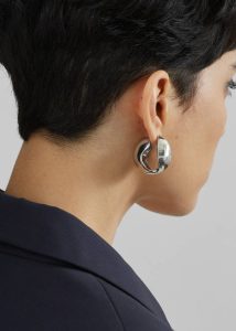 The Frankie Shop Silver Coperni Creole Logo Earrings - Silver Jewelry Women