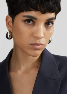 The Frankie Shop Silver Coperni Creole Logo Earrings - Silver Jewelry Women - Image 3