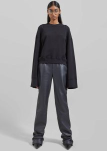 The Frankie Shop Talia Sweatshirt - Black Women Tops Black - Image 2