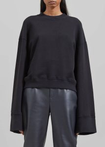 The Frankie Shop Talia Sweatshirt - Black Women Tops Black - Image 3