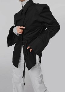 The Frankie Shop Tops Bec Padded Shirt - Black Women Black