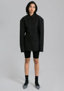 The Frankie Shop Tops Bec Padded Shirt - Black Women Black - Image 5