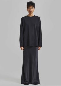 The Frankie Shop Tops Bennett Long Sleeves Tee - Black Black Women - Image 4