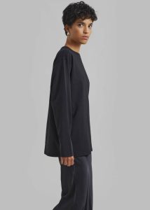The Frankie Shop Tops Bennett Long Sleeves Tee - Black Black Women - Image 5