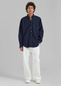 The Frankie Shop Tops Blue Sinclair Shirt - Navy Men - Image 2
