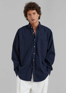 The Frankie Shop Tops Blue Sinclair Shirt - Navy Men