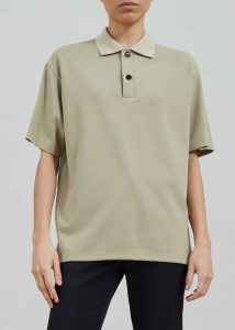 The Frankie Shop Tops Dianne Polo Shirt - Khaki Green Women - Image 4