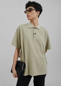 The Frankie Shop Tops Dianne Polo Shirt - Khaki Green Women - Image 5
