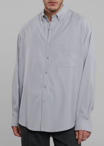 The Frankie Shop Tops Grey Sinclair Oxford Shirt - Grey Men - Image 2